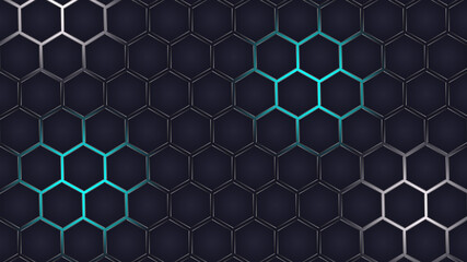 Hexagon Colorful Abstract Lighting futuristic Background