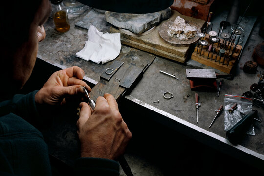 Jeweler On His Wokshop