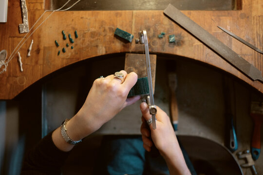 Jeweler On Her Wokshop