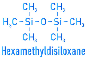 Hexamethyldisiloxane (HDMSO) organosilicon solvent molecule. Skeletal formula.