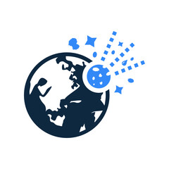 Collision, earth, meteor icon. Simple design.