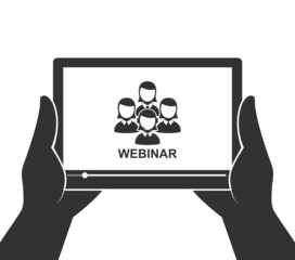 Webinar Flat Icon. Online education.