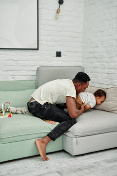 Parent fooling around with son 