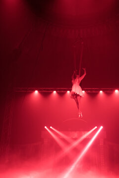 Graceful Gymnast In The Air

