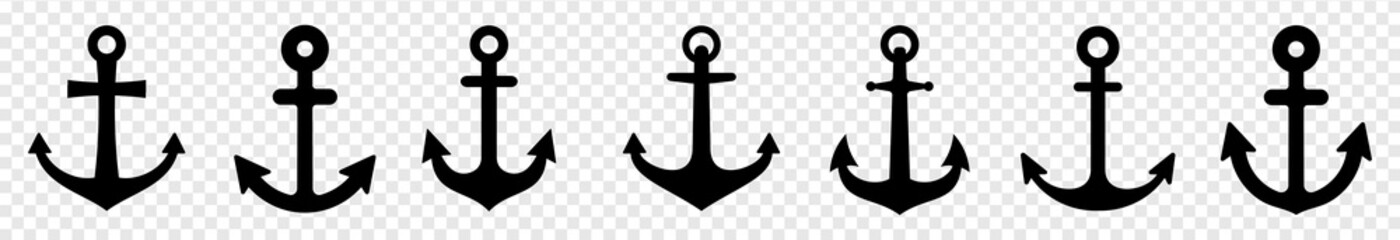 Anchors icon set. Nautical signs. vector illustration © Graficriver