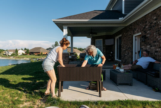 Working in the garden on a summer day. 