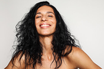 Beautiful hispanic model smiling