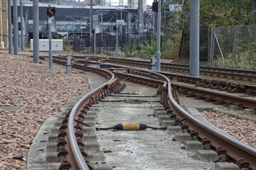 Fototapeta premium Twisting tram lines