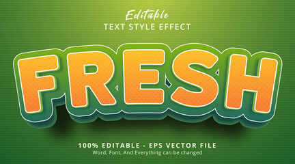 Editable text effect, Fresh text on vegan style with nature color