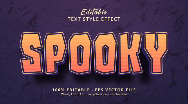 Spooky text on halloween event poster style, editable text effect