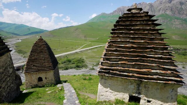 Traditional Authentic Old Graveyard in North Ossetia