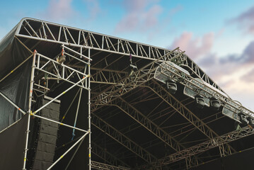 Stage for a concert in the open air.