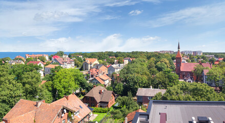 A magnificent cityscape that can be seen from the observation deck of the water tower in the city...