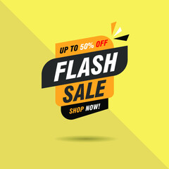 Flash sale vector illustration. banner discount vector design