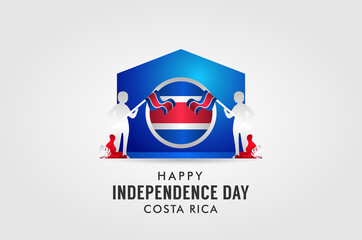 Costa Rica Independence Day Design Background For Greeting Moment