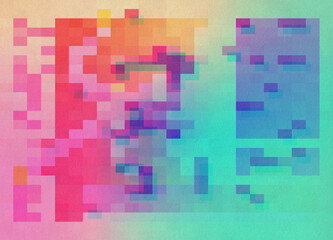 Underwater Tropical Summer Glitch Illustration