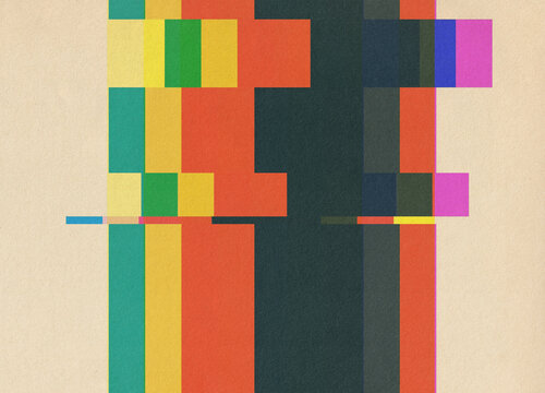 Distorted Stripes Glitch Art