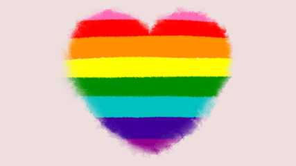 Obraz premium heart shaped rainbow pride LGBT+ flag