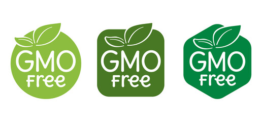 GMO free - eco label with leaves