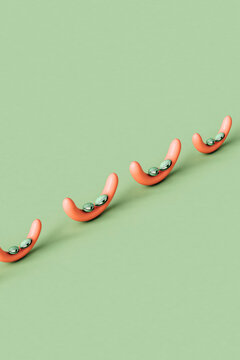 wurst with eyes crossing the frame