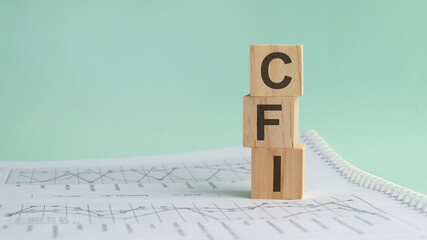 the word cfi structured query language, lined with wooden blocks.