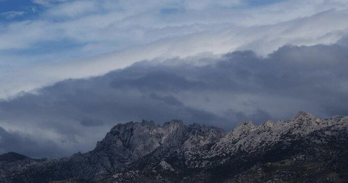 Timelapse of the clouds in the mountains of Croatia