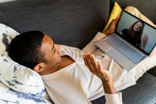 Young man relaxing at home