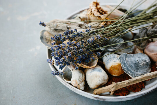Dried lavender and natural items.