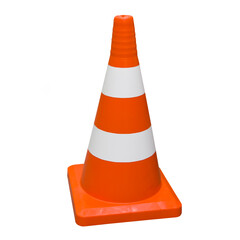 Traffic cones. Orange road cones.Traffic cone. Road sign isolated on white. Creative safety road design.