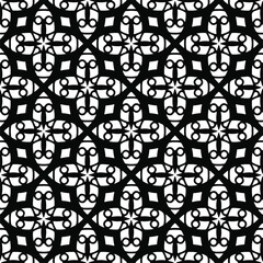 Fototapeta na wymiar floral seamless pattern background.Geometric ornament for wallpapers and backgrounds. Black pattern.