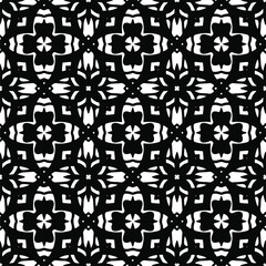 floral seamless pattern background.Geometric ornament for wallpapers and backgrounds. Black  pattern.
