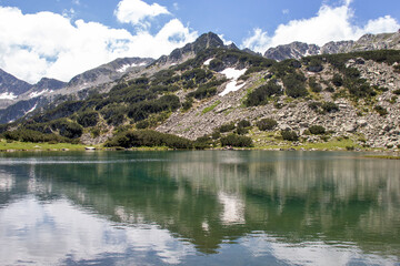 Naklejka na ściany i meble landscape of Muratovo (Hvoynato) lake at Pirin Mountain, Bulgaria