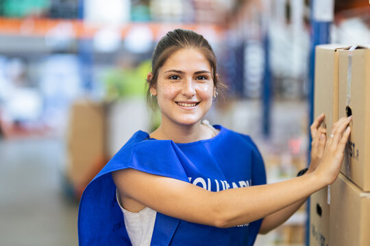Portrait of a hispanic young volunteer