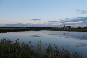 sunset over the lake