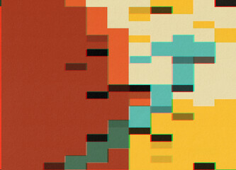 Minimalistic Red Planet Pixel Glitch