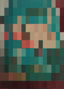 Vintage Colors Pixel Forest Landscape Illustration