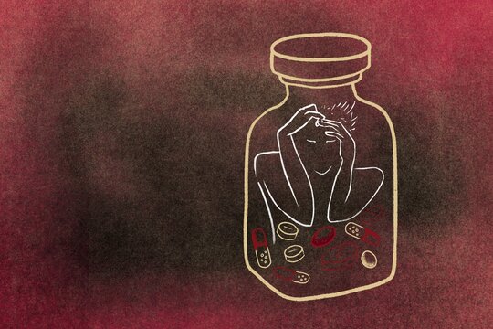 Addiction crisis concept