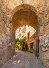 Fototapeta na wymiar Vue du village de Cordes-Sur-Ciel, un des plus beaux villages de France, cité médiévale grand site d'Occitanie. 