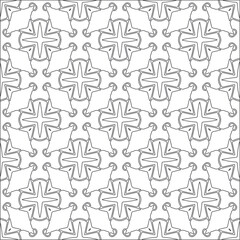  floral pattern background.Repeating geometric tiles from striped elements. Black pattern. 