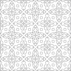  floral pattern background.Repeating geometric tiles from striped elements. Black pattern. 