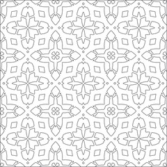  floral pattern background.Repeating geometric tiles from striped elements. Black pattern. 