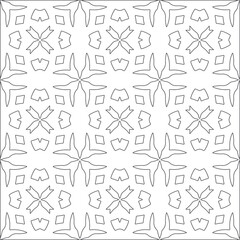  floral pattern background.Repeating geometric tiles from striped elements. Black pattern. 