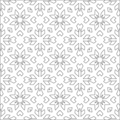 Fototapeta na wymiar floral pattern background.Repeating geometric tiles from striped elements. Black pattern. 