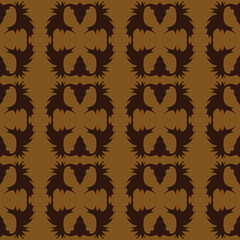 seamless pattern in the form of an ornament of abstract shapes in brown tones for prints on fabrics, clothes, towels, bedding and for decorating various surfaces