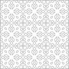 floral pattern background.Repeating geometric tiles from striped elements. Black pattern. 