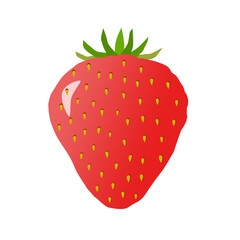 Red fresh strawberries with green leaves. Isolated on white background