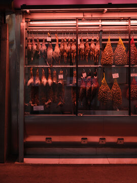 Shop window some meat