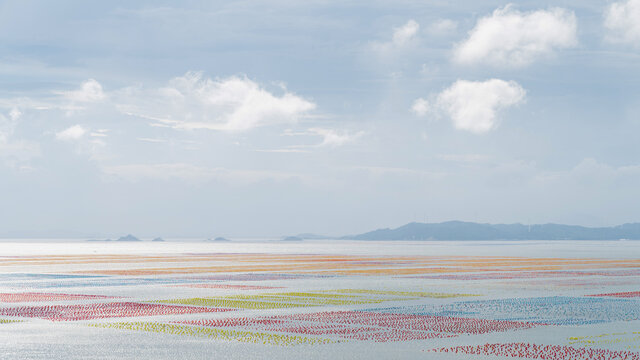 Colorful Float Balls on the sea