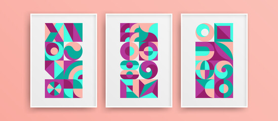 Amazing clean geometric shapes vector design concept composition. Vivid creative home art illustration collection.