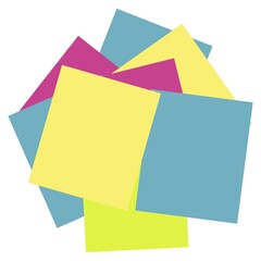 Origami colorful paper. Stack of colored paper. Vector illustration. Stack of Notepad. Top view paper.